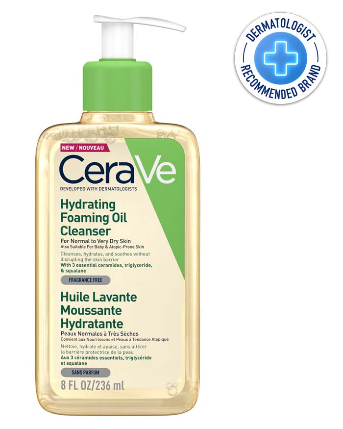 CeraVe Hydrating Foaming Oil Cleanser rekomendasi facial wash untuk kulit kering